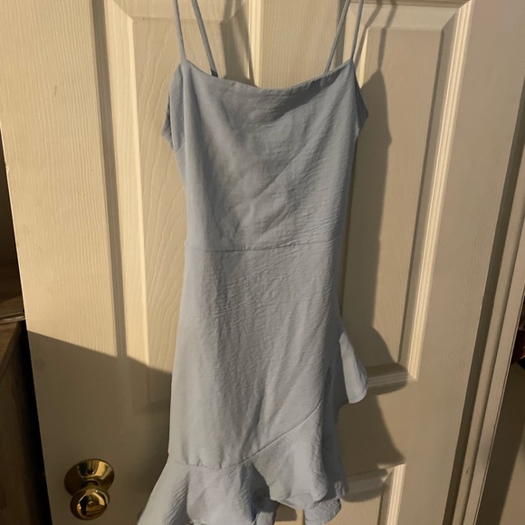 Baby blue adjustable spaghetti straps with open tie back size SMALL - Picture 1 of 5